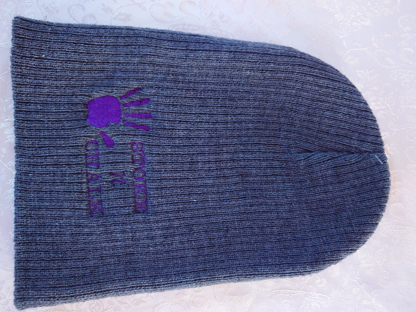 Beanie (Purple on Grey)
