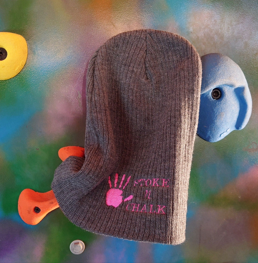 Beanie (Pink on Grey)