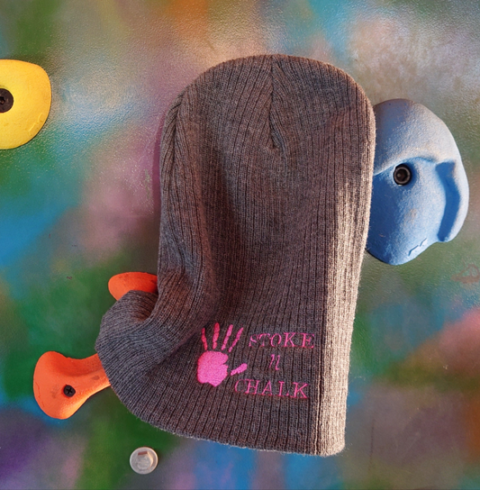 Beanie (Pink on Grey)