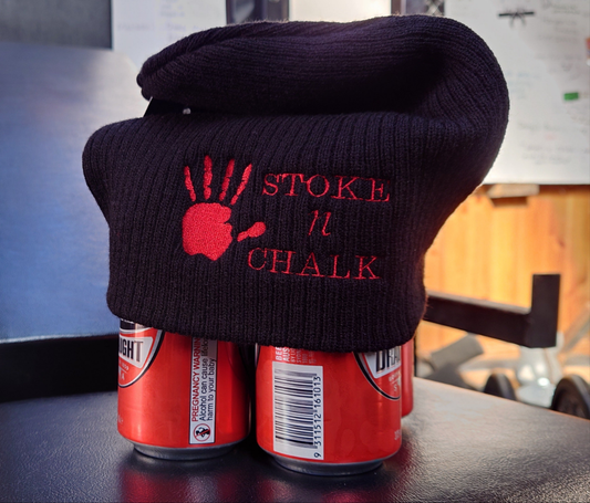 Beanie (Red on Black)